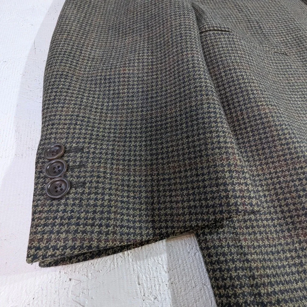 Canali Proposta Wool Houndstooth Blazer Brown‎ L READ